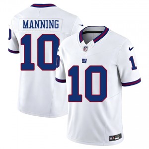 #10 Eli Manning New York Giants Men Pro Cut Football Stitched Jersey - Throwback White Edition 39287004