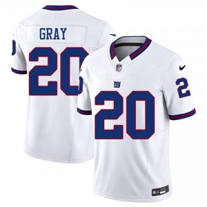 #20 Eric Gray NY Giants Men Essential Football Stitch Jersey - Throwback White Edition 29131188