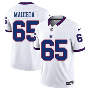 #65 Francis Mauigoa New York Giants Men Exclusive Football Stitched Jersey - Throwback White Edition 84454605