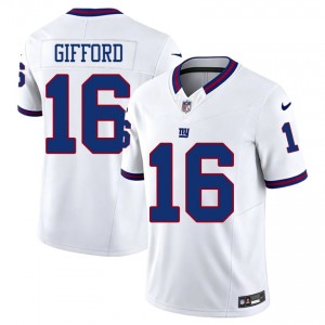 #16 Frank Gifford NYG Men NFL Football Sewn Jersey - Throwback White Edition 46234417