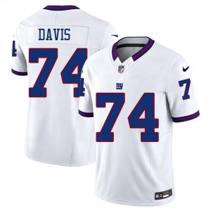 #74 J.C. Davis Giants Men Authentic Football Stitch Jersey - Throwback White Edition 85854436