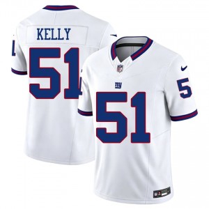#51 Jack Kelly NY Giants Men Limited Football Stitch Jersey - Throwback White Edition 63378405