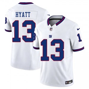 #13 Jalin Hyatt New York Giants Men Player Football Embroidery Jersey - Throwback White Edition 96385741