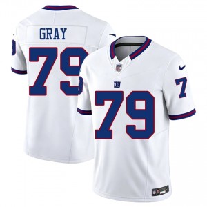 #79 Jarrod Gray New York Giants Men Durable Football Embroidery Jersey - Throwback White Edition 12329245