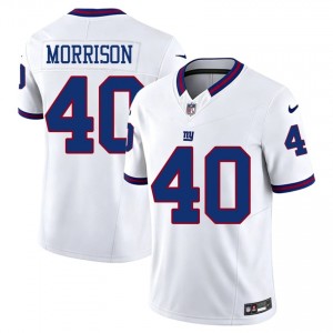 #40 Joe Morrison NY Giants Men Classic Football Stitch Jersey - Throwback White Edition 82897448