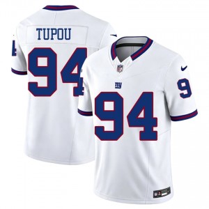 #94 Josh Tupou New York Giants Men Licensed Football Stitched Jersey - Throwback White Edition 40402665