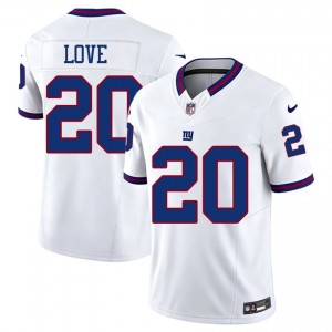 #20 Julian Love NY Giants Men Pro Cut Football Stitched Jersey - Throwback White Edition 88581509