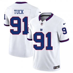 #91 Justin Tuck New York Giants Men Exclusive Football Embroidery Jersey - Throwback White Edition 52247166