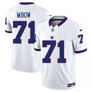 #71 Marcus Mbow NY Giants Men Licensed Football Stitch Jersey - Throwback White Edition 66576010