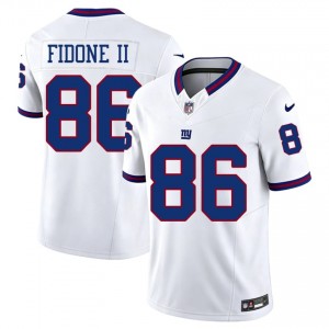 #86 Thomas Fidone II New York Giants Men Pro Cut Football Embroidery Jersey - Throwback White Edition 15804525