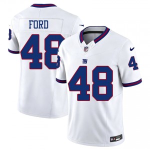 #48 Trace Ford Giants Men Professional Football Stitch Jersey - Throwback White Edition 90953735