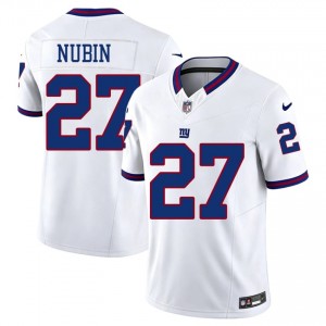 #27 Tyler Nubin Giants Men Limited Football Stitch Jersey - Throwback White Edition 55940042
