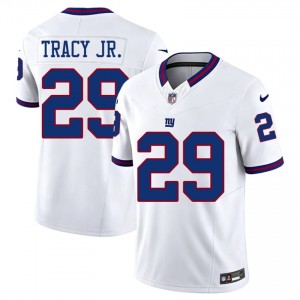 #29 Tyrone Tracy Jr. Big Blue Men Exclusive Football Embroidery Jersey - Throwback White Edition 29938537