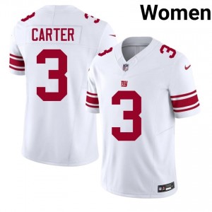 Giants Abdul Carter #3 Women Essential Football Stitch Jersey - White Edition 81029261