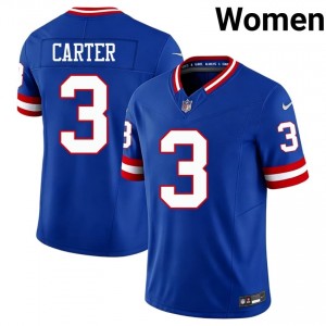New York Giants Abdul Carter #3 Women Gameday Football Stitched Jersey - Royal Throwback Edition 57197660