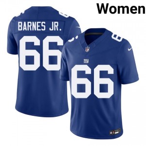 #66 Anquin Barnes Jr. New York Giants Women Elite Thread Football Embroidery Jersey - Royal Edition 40699732