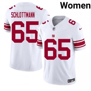 Giants Austin Schlottmann #65 Women Authentic Football Stitch Jersey - White Edition 31004052