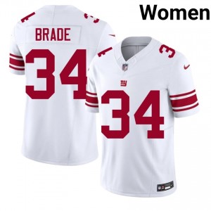 New York Giants Beau Brade #34 Women Professional Football Stitched Jersey - White Edition 23000885