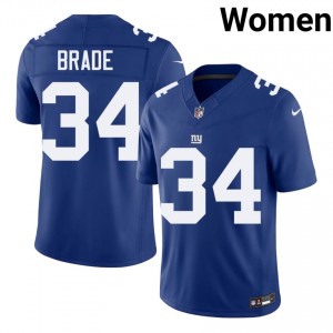 #34 Beau Brade New York Giants Women Original Football Embroidery Jersey - Royal Edition 21004653