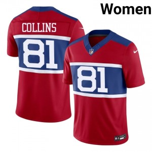 #81 Beaux Collins Giants Women Moisture Wicking Football Stitch Jersey - Red Edition 53830034