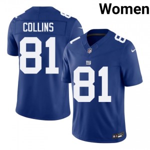 #81 Beaux Collins New York Giants Women Essential Football Stitched Jersey - Royal Edition 63887942