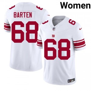New York Giants Ben Barten #68 Women Player Football Embroidery Jersey - White Edition 45977933