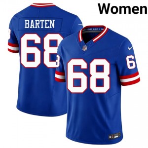 NYG Ben Barten #68 Women Premium Football Sewn Jersey - Royal Throwback Edition 54747057