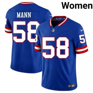 Big Blue Ben Mann #58 Women Gameday Football Embroidery Jersey - Royal Throwback Edition 18391558