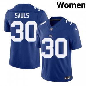 #30 Ben Sauls NY Giants Women Authentic Football Stitch Jersey - Royal Edition 20700736