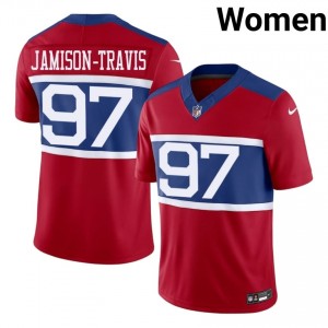 #97 Bobby Jamison-Travis Big Blue Women NFL Football Embroidery Jersey - Red Edition 33394697