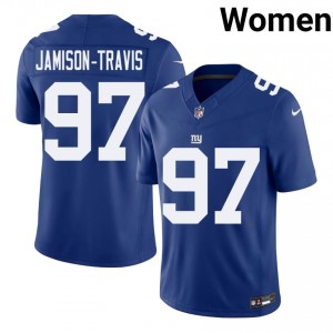 #97 Bobby Jamison-Travis New York Giants Women Authentic Football Embroidery Jersey - Royal Edition 91102146