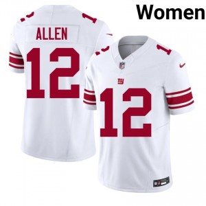 NY Giants Brandon Allen #12 Women Classic Football Stitched Jersey - White Edition 54254615