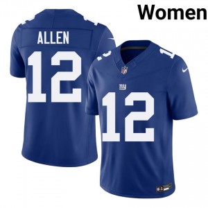 #12 Brandon Allen NYG Women Durable Football Sewn Jersey - Royal Edition 58621418