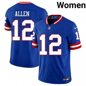 Big Blue Brandon Allen #12 Women Iconic Football Embroidery Jersey - Royal Throwback Edition 54298779