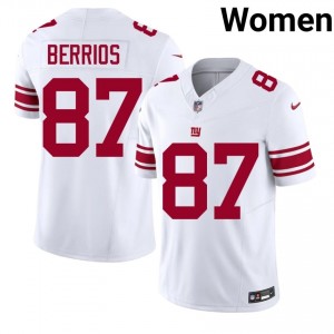 NYG Braxton Berrios #87 Women Pro Cut Football Sewn Jersey - White Edition 41131742
