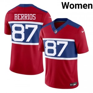 #87 Braxton Berrios Giants Women Exclusive Football Stitch Jersey - Red Edition 25042844