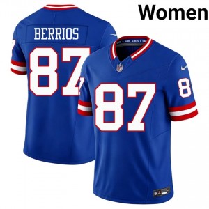 NY Giants Braxton Berrios #87 Women Durable Football Stitch Jersey - Royal Throwback Edition 46106190