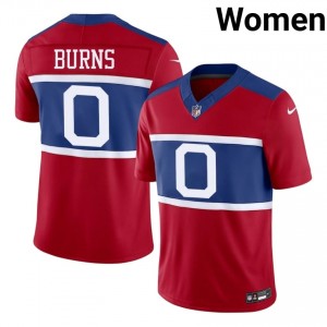 #0 Brian Burns New York Giants Women Authentic Football Stitched Jersey - Red Edition 37395646