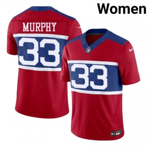 #33 Caleb Murphy NY Giants Women Essential Football Stitched Jersey - Red Edition 44741329