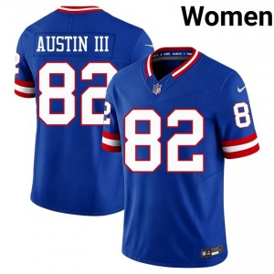 New York Giants Calvin Austin III #82 Women Moisture Wicking Football Stitched Jersey - Royal Throwback Edition 52151306