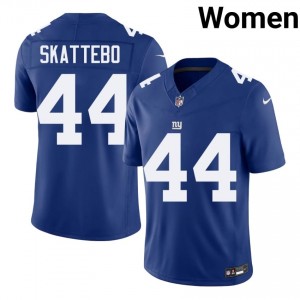 #44 Cam Skattebo NYG Women Moisture Wicking Football Sewn Jersey - Royal Edition 54128704