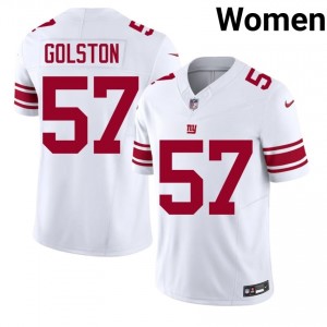 Giants Chauncey Golston #57 Women Limited Football Stitch Jersey - White Edition 72963568
