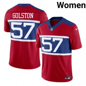 #57 Chauncey Golston NY Giants Women Authentic Football Stitched Jersey - Red Edition 78154125