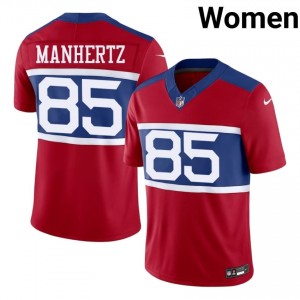 #85 Chris Manhertz NY Giants Women Player Football Stitch Jersey - Red Edition 21177148
