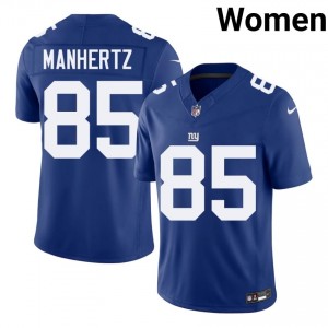 #85 Chris Manhertz Giants Women Premium Football Stitch Jersey - Royal Edition 48844849