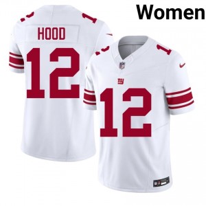Giants Colton Hood #12 Women Licensed Football Stitch Jersey - White Edition 39984723