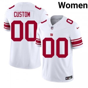 NY Giants Custom #00 Women Player Football Stitched Jersey - White Edition 93599524