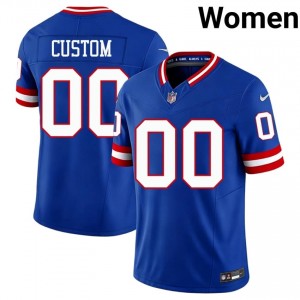 Big Blue Custom #00 Women Premium Football Embroidery Jersey - Royal Throwback Edition 52272098