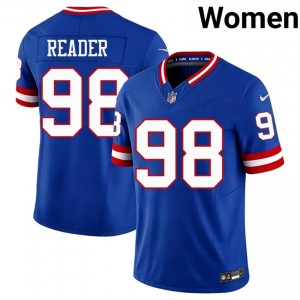 NY Giants DJ Reader #98 Women Player Football Stitched Jersey - Royal Throwback Edition 96298959