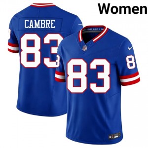 NYG Dalen Cambre #83 Women Elite Thread Football Sewn Jersey - Royal Throwback Edition 38367139